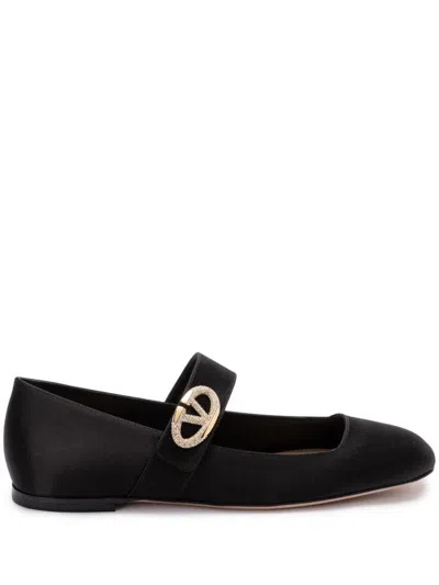 Valentino Garavani Vlogo Locker Ballerina Shoes In Black