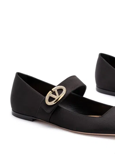 Valentino Garavani Vlogo Locker Ballerina Shoes In Black