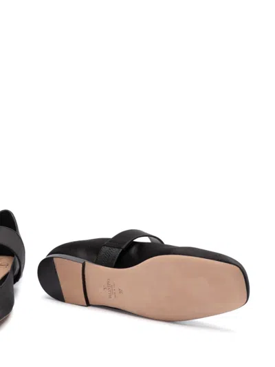 Valentino Garavani Vlogo Locker Ballerina Shoes In Black