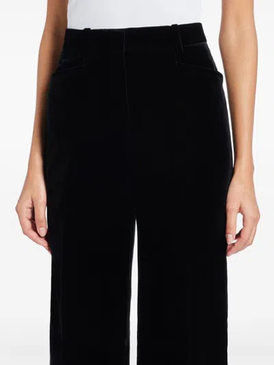 Tom Ford High-waist Wide-leg Velvet Trousers In Black