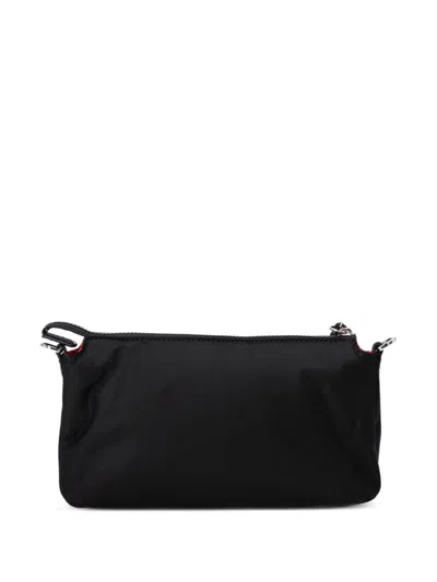 Karl Lagerfeld Rubberised-logo Cross Body Bag In Black