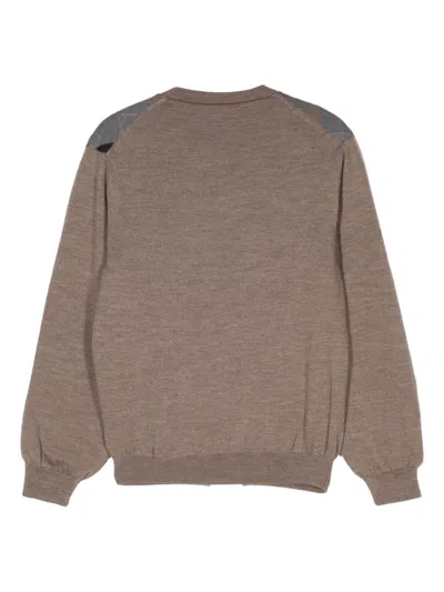 Magliano Rhombo-checked Knitted Cardigan In Grey