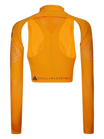 Adidas By Stella Mccartney Cropped Performance Tank Top In Orange