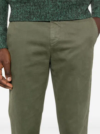 Fay Men Slim Fit Gabardine Trousers In Green