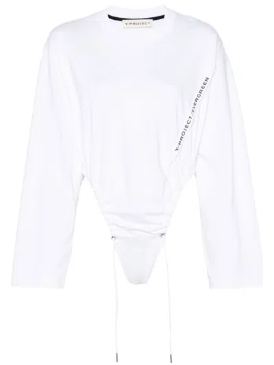 Y/project Logo-print Bodysuit In White