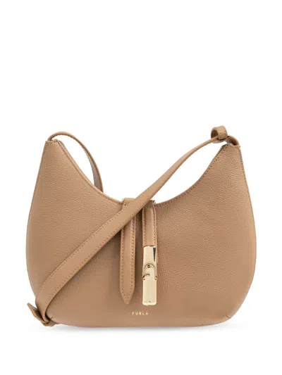 Furla Goccia S Zipped Shoulder Bag In Brown