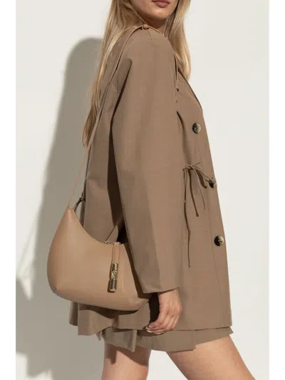 Furla Goccia S Zipped Shoulder Bag In Brown