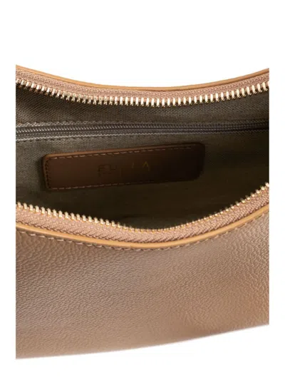 Furla Goccia S Zipped Shoulder Bag In Brown