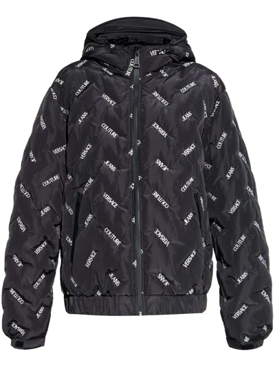 VERSACE JEANS COUTURE LOGO-PRINT PUFFER JACKET 