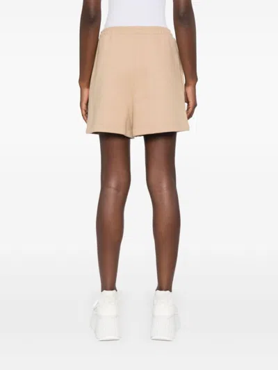 Fendi Sequin Embellished High-waisted Cotton Shorts In Brown