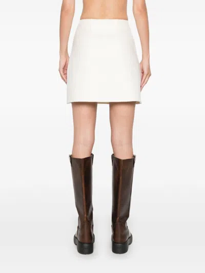 Shop Ermanno Scervino Wool Mini Skirt In Neutrals