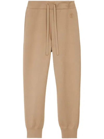 Burberry Monogram Motif Wool Cashmere Blend Jogging Pants In Neutrals