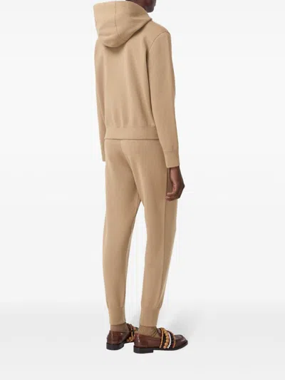 Burberry Monogram Motif Wool Cashmere Blend Jogging Pants In Neutrals