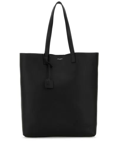 Saint Laurent Bold Rectangular Tote Bag With Dual Handles In Black