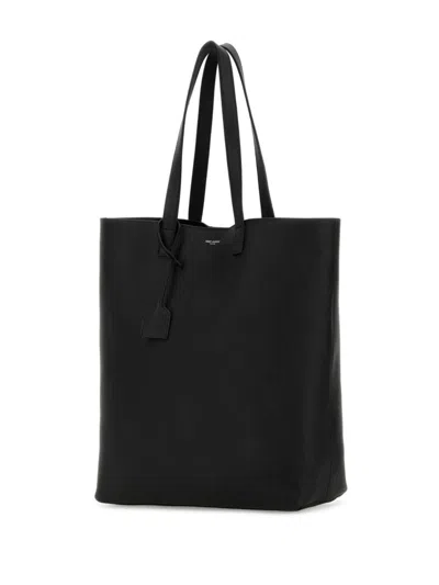 Saint Laurent Bold Rectangular Tote Bag With Dual Handles In Black