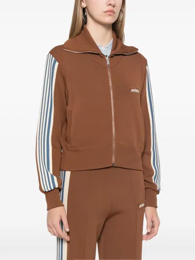Autry Logo-patch Jacket In Brown