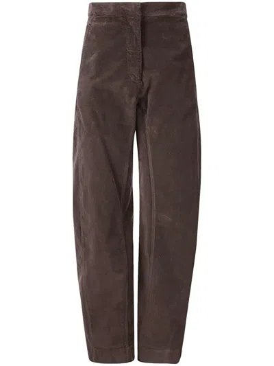 Stefano Mortari Pantalone Cotone Fustagno Cucitura E Taschini In Brown