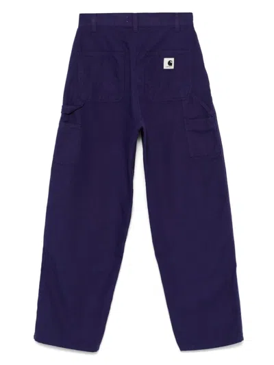 Shop Carhartt Brandon Trousers In Purple