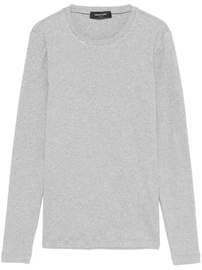 Shop Fabiana Filippi Beaded T-shirt In Grey