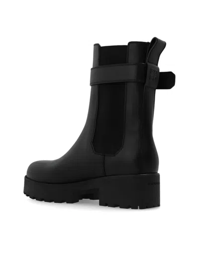 Givenchy Voyou Leather Buckle Chelsea Boots In Black