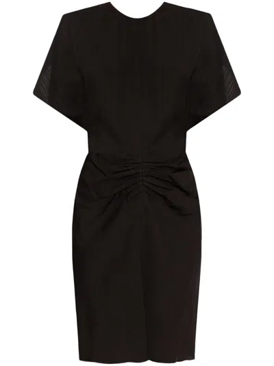 Victoria Beckham Gathered Waist Mini Dress In Black