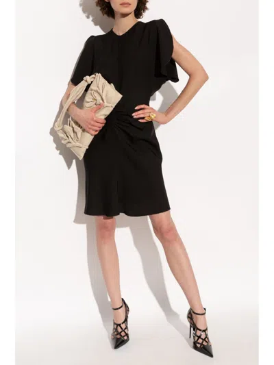 Victoria Beckham Gathered Waist Mini Dress In Black