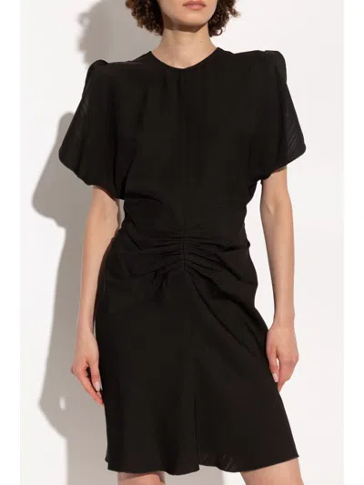 Victoria Beckham Gathered Waist Mini Dress In Black