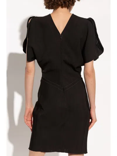 Victoria Beckham Gathered Waist Mini Dress In Black