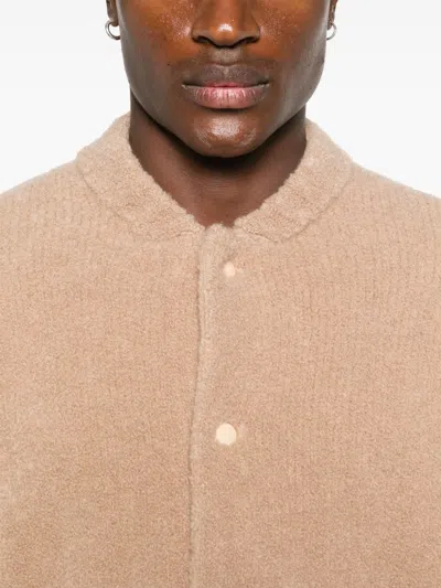 Shop Laneus Textured-finish Bomber Jacket In Neutrals