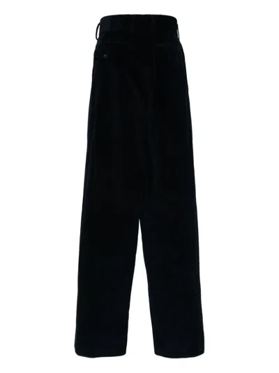Kolor Corduroy Pleat-detail Wide-leg Trousers In Blue