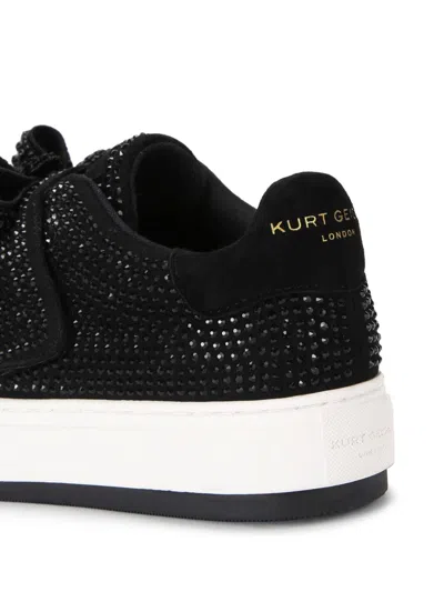 Kurt Geiger Laney Bow-embellished Fabric Low-top Trainers In Black