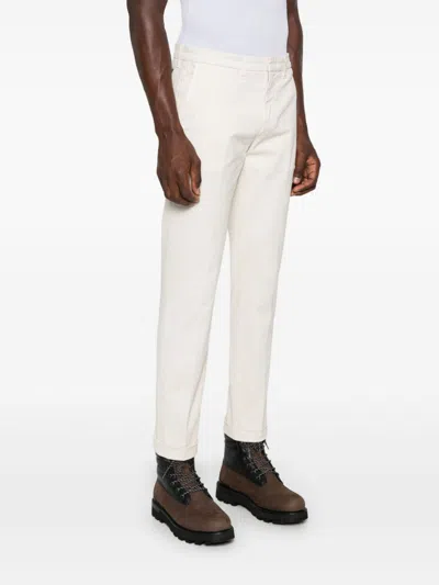 Fay Cropped Trousers With Belt Loops And Pockets In White