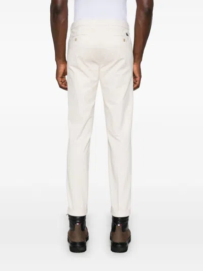 Fay Cropped Trousers With Belt Loops And Pockets In White