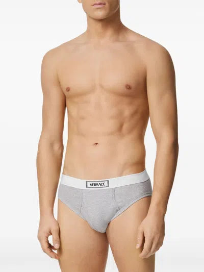 Versace 90s  Logo Briefs In Grey