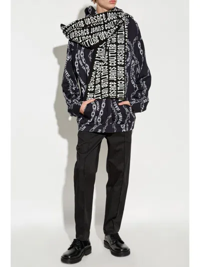 Versace Jeans Couture Logo-print Jacket In Black