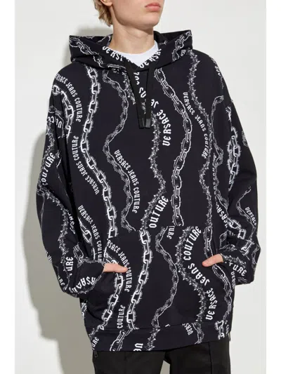 Versace Jeans Couture Logo-print Jacket In Black