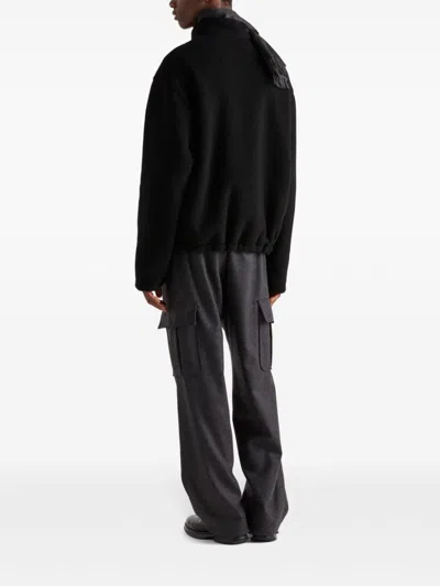 Prada Technical Cotton Blouson Jacket In Black