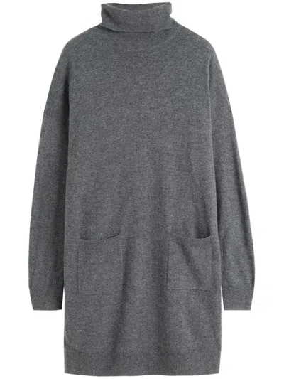 Chinti & Parker Wool-cashmere Rollneck Sweater Dress In Grey