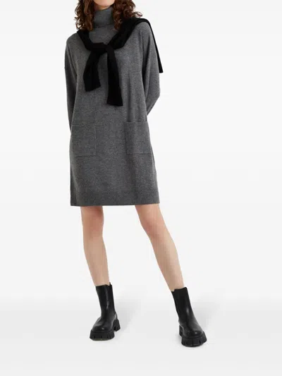 Chinti & Parker Wool-cashmere Rollneck Sweater Dress In Grey