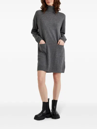 Chinti & Parker Wool-cashmere Rollneck Sweater Dress In Grey