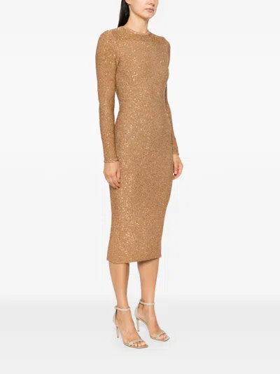 Fabiana Filippi Sequined Midi Dress In Neutrals
