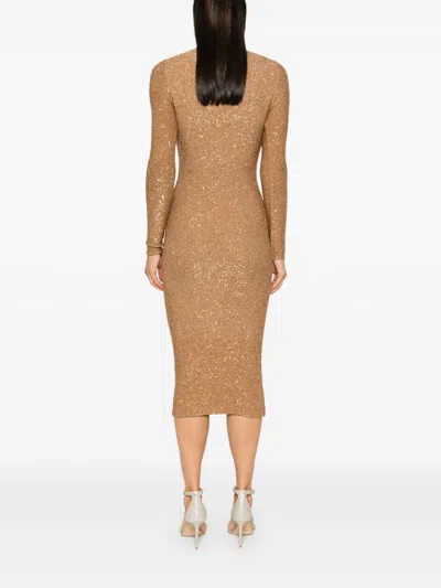Fabiana Filippi Sequined Midi Dress In Neutrals