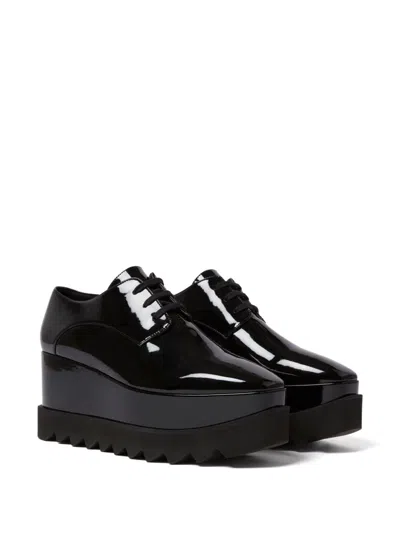 Stella Mccartney Elyse Patent Alter Platform Sneaker Loafers In Black