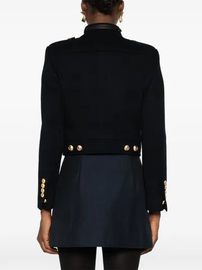 Tom Ford Cropped Wool And Cashmere Jacket In Blue