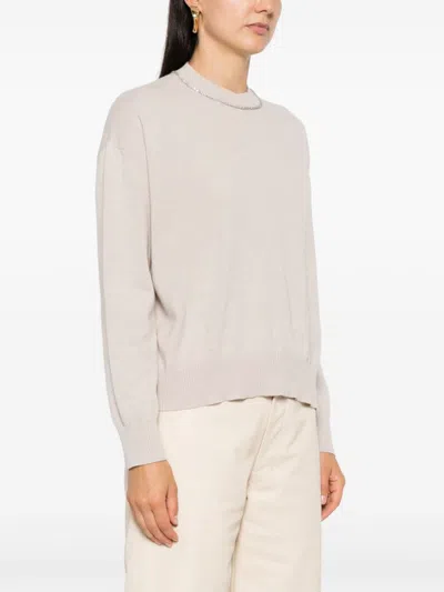 Shop Fabiana Filippi Sequin-detailed Sweater In Neutrals