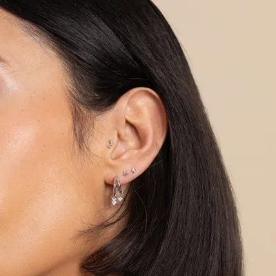 Astrid &amp; Miyu Dolphin Piercing Stud In Solid White Gold