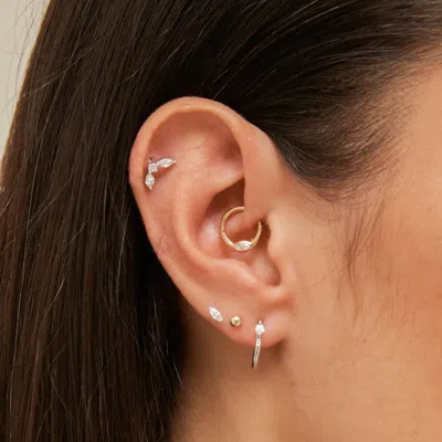 Astrid &amp; Miyu Solid Gold Large Ball Piercing Stud