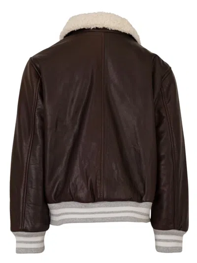 皮质飞行员夹克
