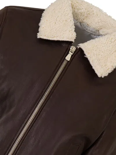 皮质飞行员夹克