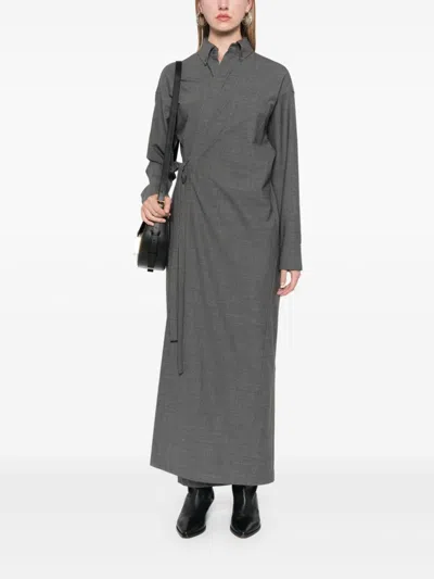 Fabiana Filippi Wrap Maxi Dress In Grey